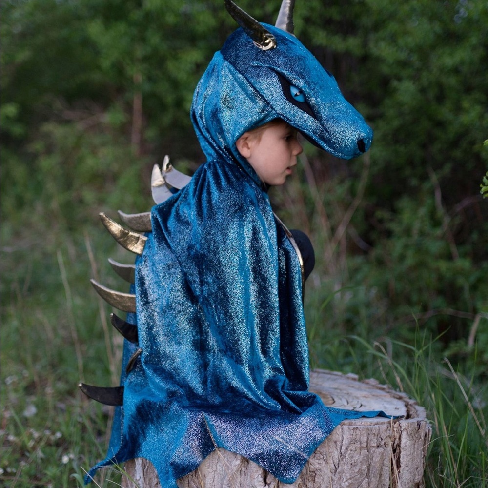 Kids Blue Dragon Cape Costume Halloween